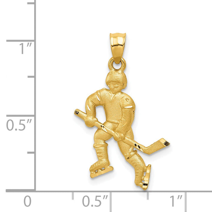 Lovely Rita's Pendants & Charms 14k Yellow Gold Hockey Player Charm Pendant