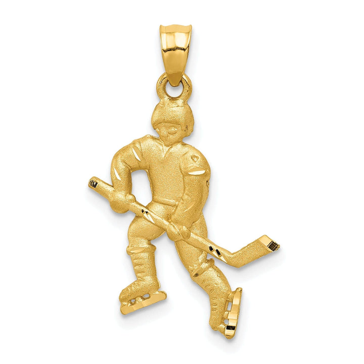 Lovely Rita's Pendants & Charms 14k Yellow Gold Hockey Player Charm Pendant