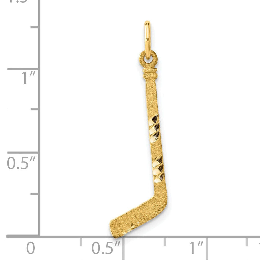 Lovely Rita's Pendants & Charms 14k Yellow Gold Hockey Stick Charm Pendant
