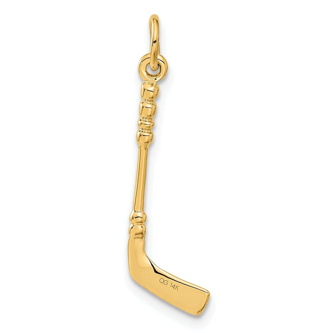 Lovely Rita's Pendants & Charms 14k Yellow Gold Hockey Stick with Puck Pendant