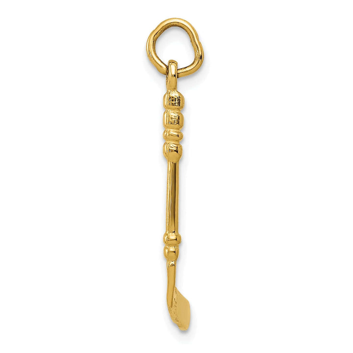 Lovely Rita's Pendants & Charms 14k Yellow Gold Hockey Stick with Puck Pendant