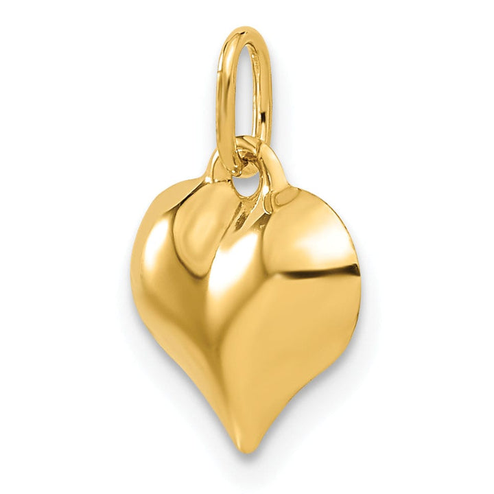 Lovely Rita's Pendants & Charms 14K Yellow Gold Hollow Polished Finish 3 Dimensional Puffed Heart Design Charm Pendant