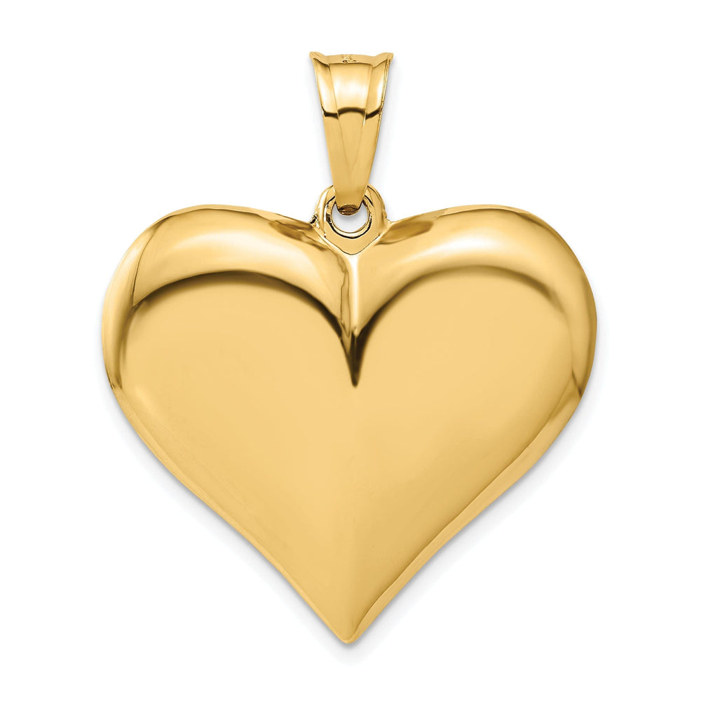 Lovely Rita's Pendants & Charms 14K Yellow Gold Hollow Polished Finish 3-Dimensional Puffed Heart Design Charm Pendant