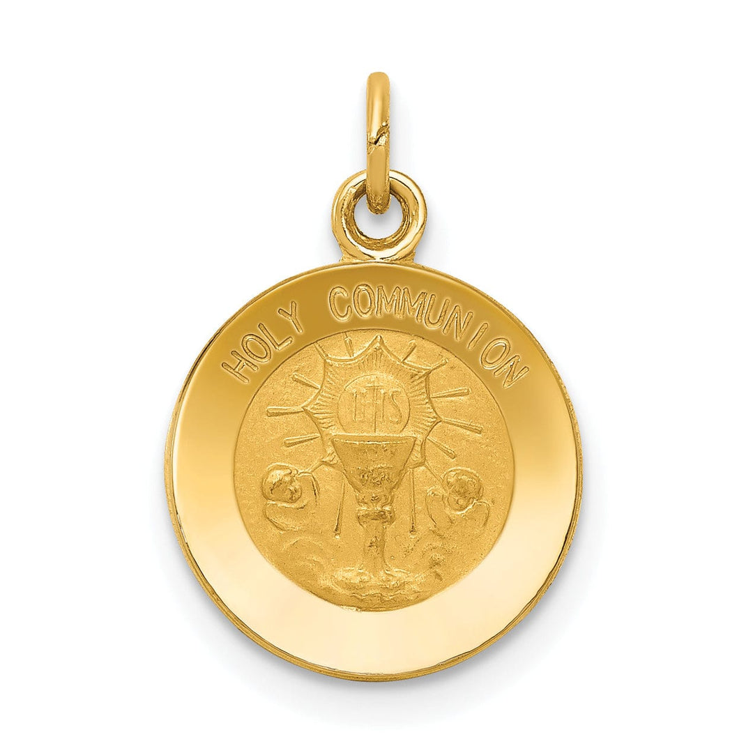 Lovely Rita's Pendants & Charms 14K Yellow Gold Holy Communion with Chalice Cup Disc Medal Pendant
