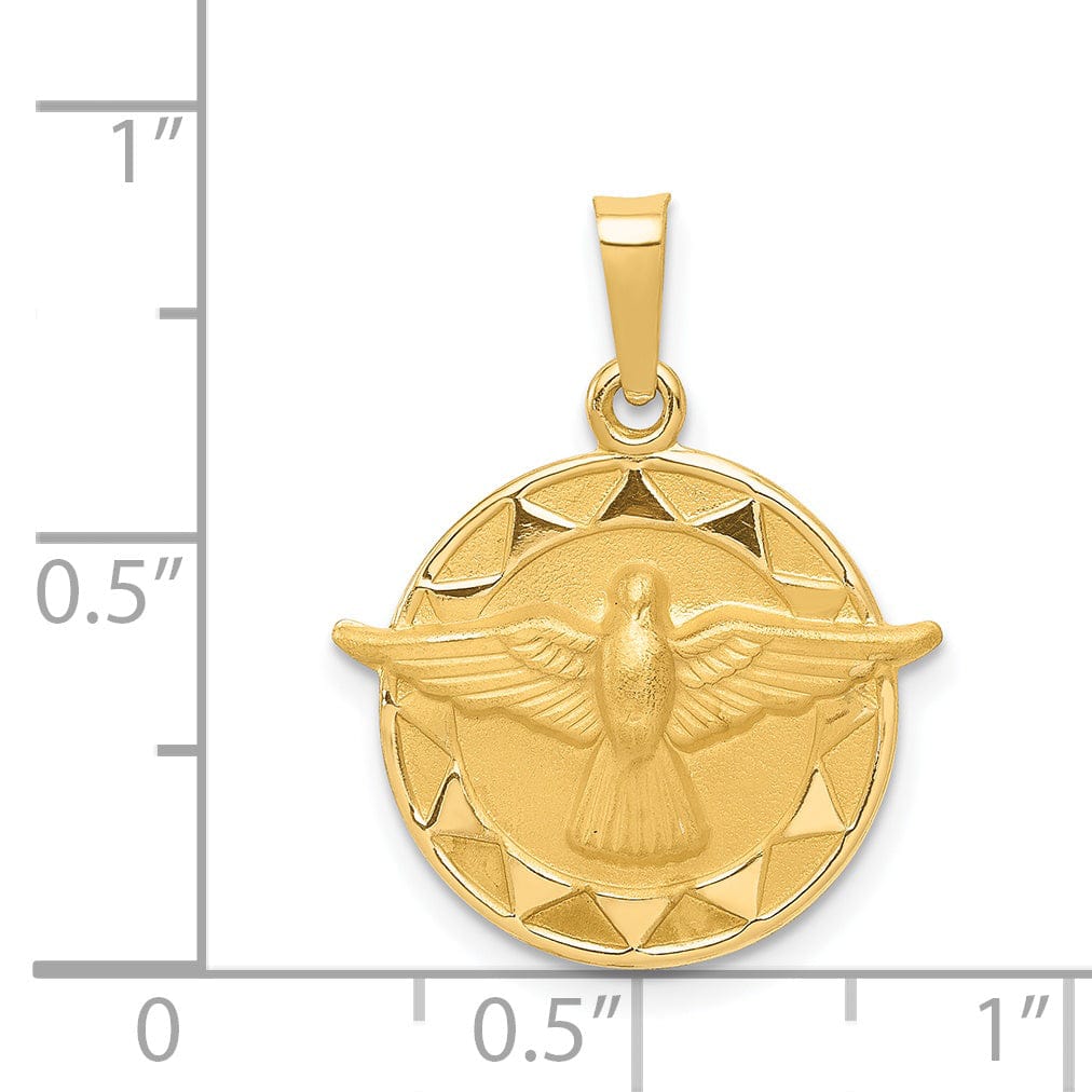 Lovely Rita's Pendants & Charms 14k Yellow Gold Holy Spirit Medal Round Pendant.