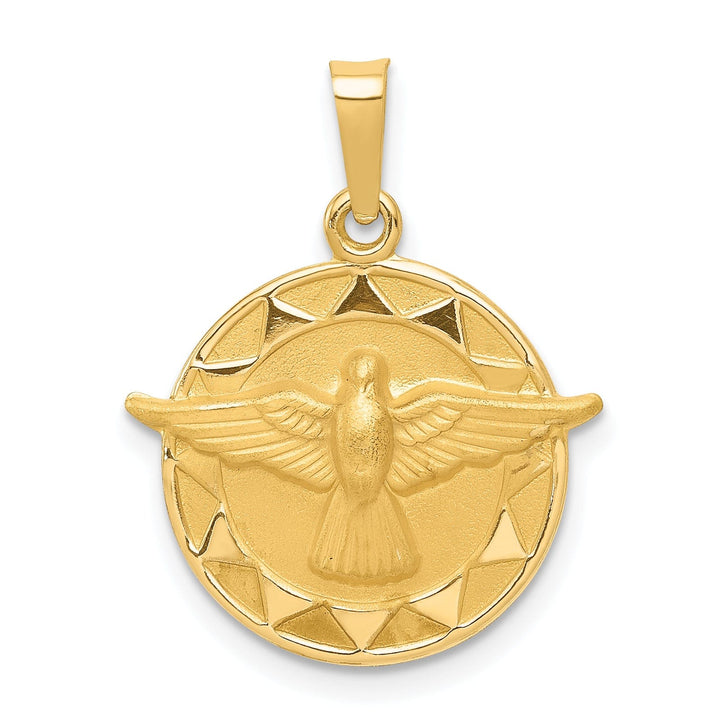 Lovely Rita's Pendants & Charms 14k Yellow Gold Holy Spirit Medal Round Pendant.