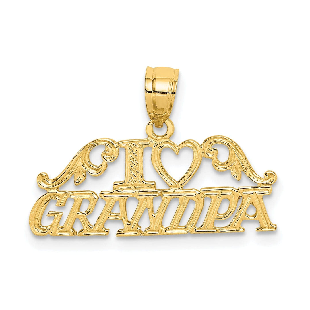 Lovely Rita's Pendants & Charms 14k Yellow Gold I HEART Design GRANDPA Pendant