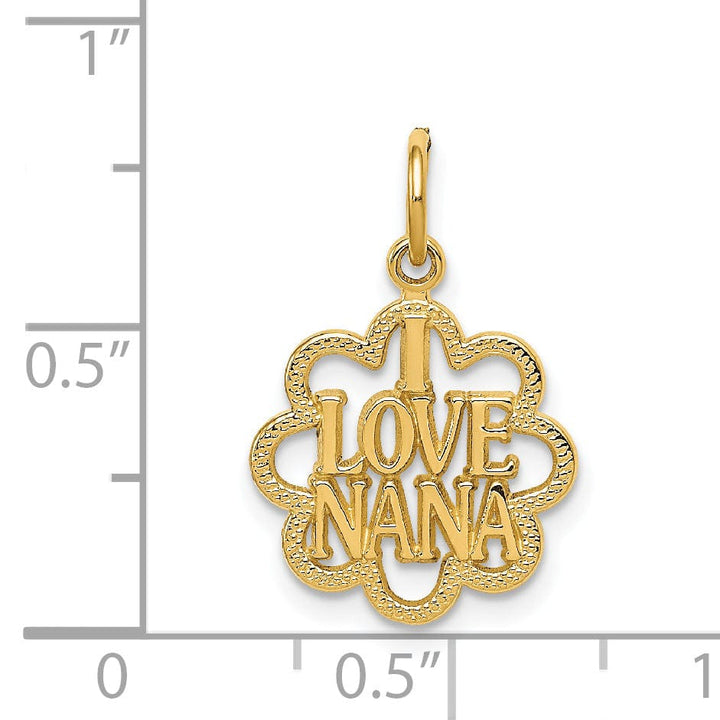 Lovely Rita's Pendants & Charms 14k Yellow Gold I Love Nana Charm Pendant