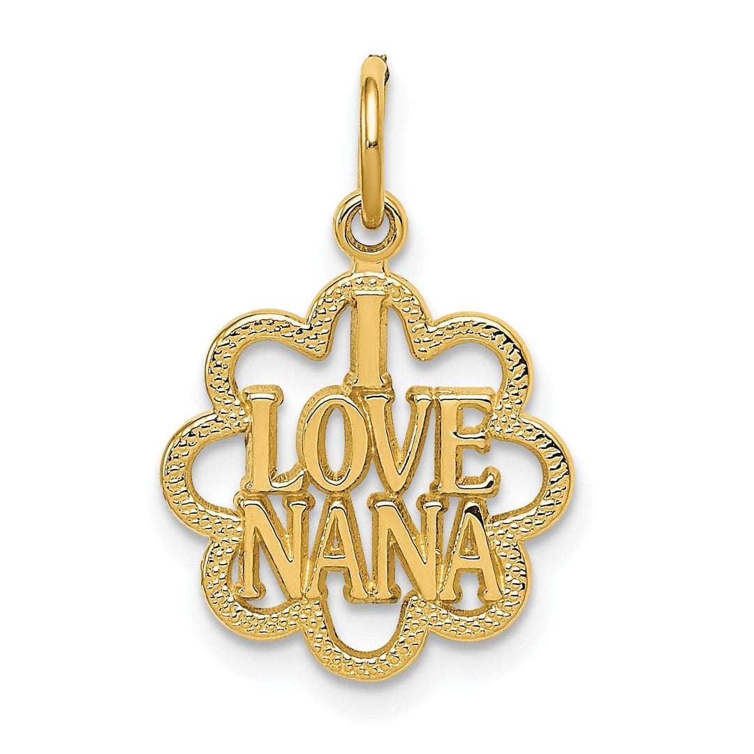 Lovely Rita's Pendants & Charms 14k Yellow Gold I Love Nana Charm Pendant