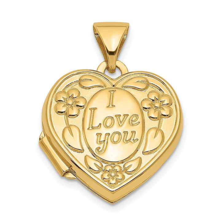 Lovely Rita's Pendants & Charms 14k Yellow Gold I Love You Heart Locket