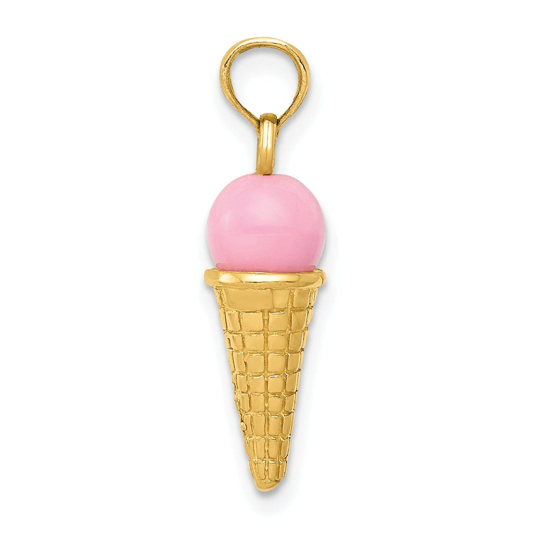 Lovely Rita's Pendants & Charms 14k Yellow Gold Ice Cream Cone Charm Pendant