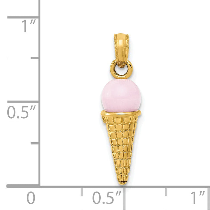 Lovely Rita's Pendants & Charms 14k Yellow Gold Ice Cream Cone Charm Pendant