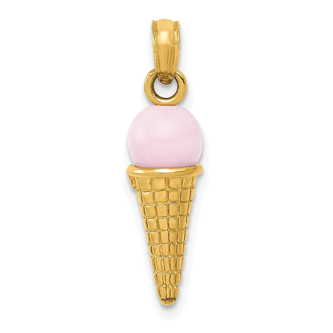 Lovely Rita's Pendants & Charms 14k Yellow Gold Ice Cream Cone Charm Pendant