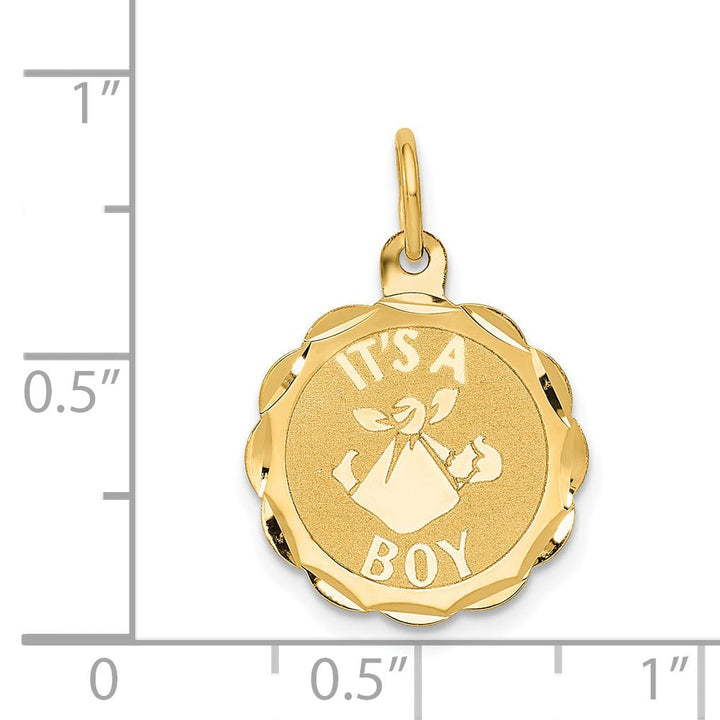 Lovely Rita's Pendants & Charms 14k Yellow Gold Its a Boy Round Charm Pendant