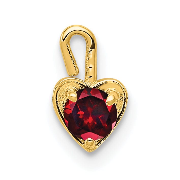 Lovely Rita's Pendants & Charms 14k Yellow Gold January Birthstone Heart Charm