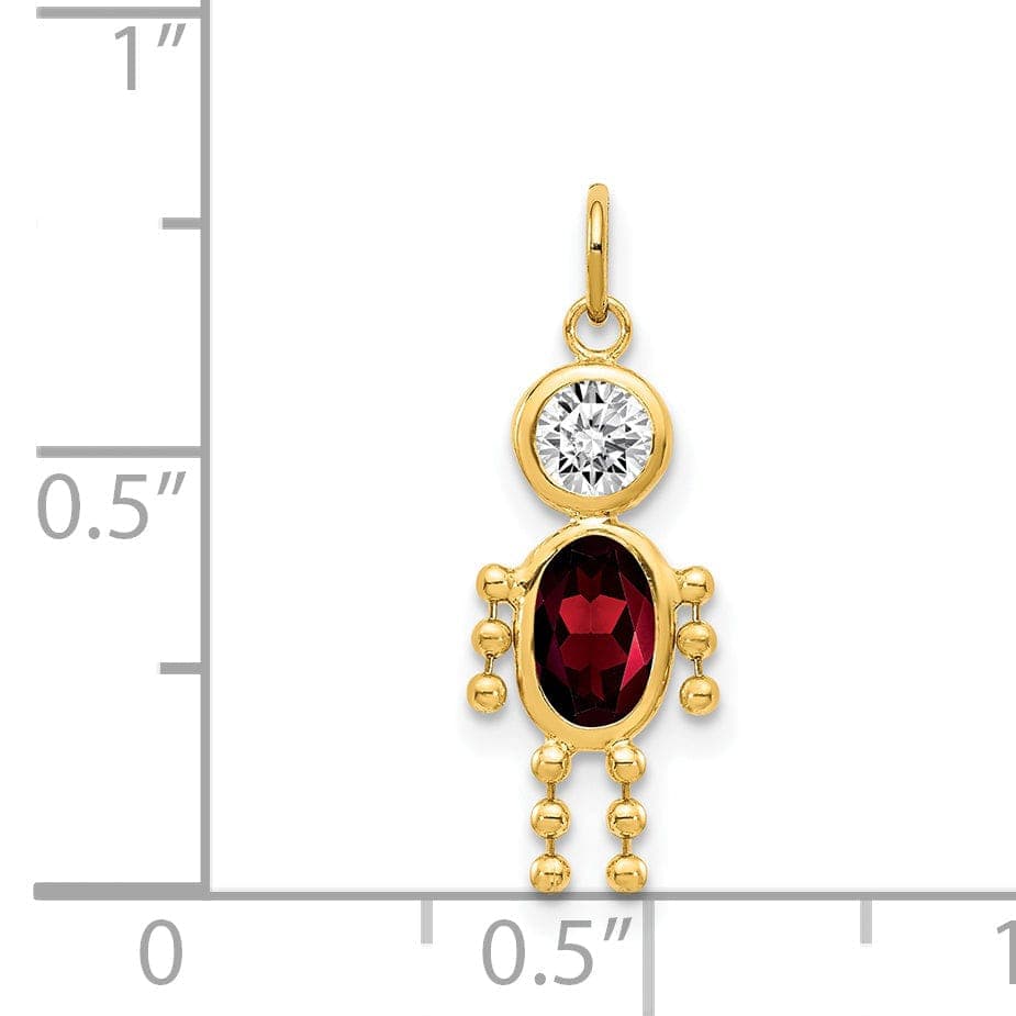 Lovely Rita's Pendants & Charms 14k Yellow Gold January Boy Gemstone Charm