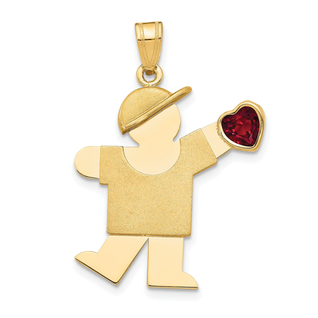 Lovely Rita's Pendants & Charms 14k Yellow Gold July Birthstone Kiss Boy Charm