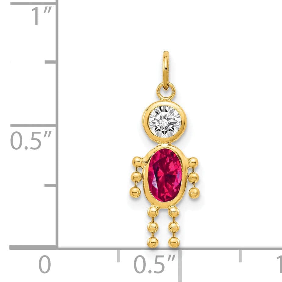 Lovely Rita's Pendants & Charms 14k Yellow Gold July Boy Gemstone Charm