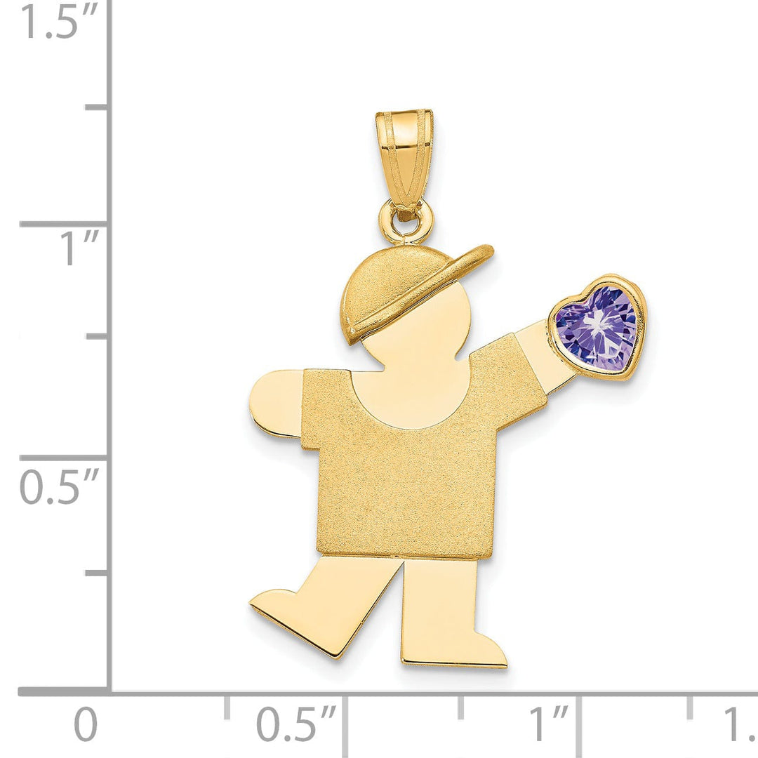 Lovely Rita's Pendants & Charms 14k Yellow Gold June Birthstone Kiss Boy Charm