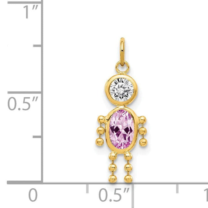 Lovely Rita's Pendants & Charms 14k Yellow Gold June Boy Gemstone Charm