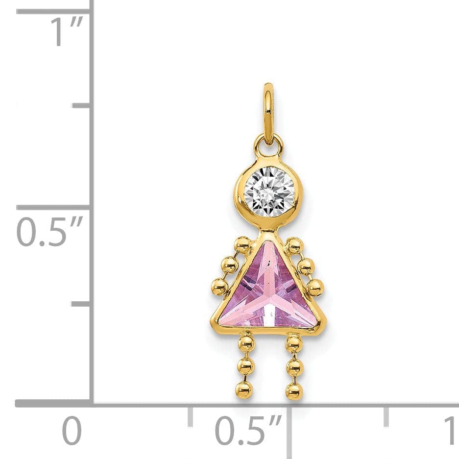 Lovely Rita's Pendants & Charms 14k Yellow Gold June Girl Gemstone Charm