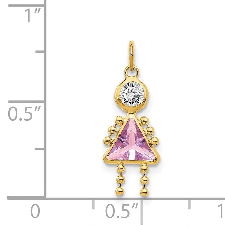 Lovely Rita's Pendants & Charms 14k Yellow Gold June Girl Gemstone Charm