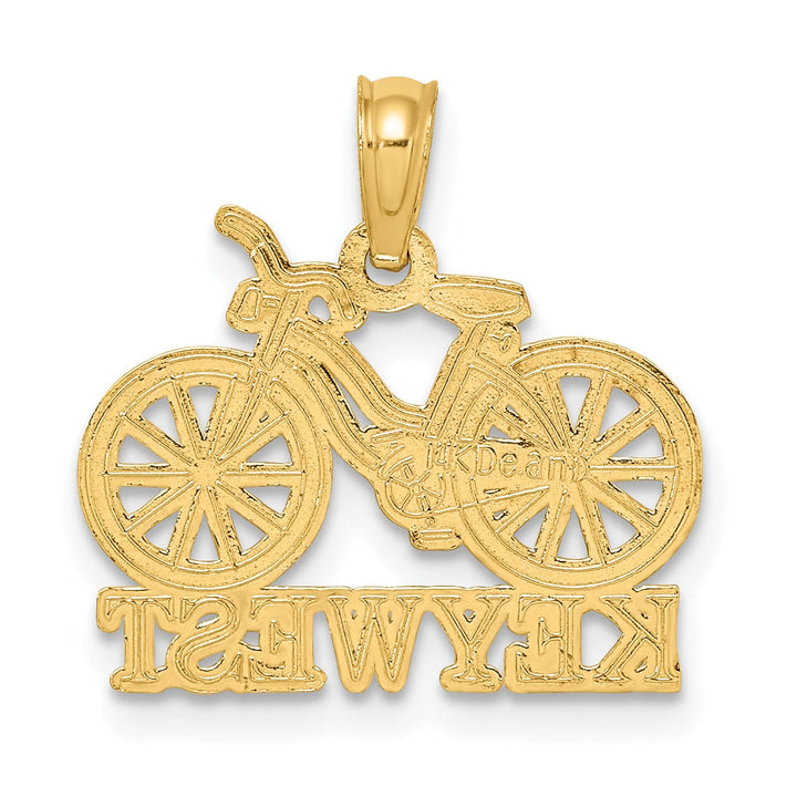 Lovely Rita's Pendants & Charms 14K Yellow Gold KEY WEST Banner under Bicycle Pendant