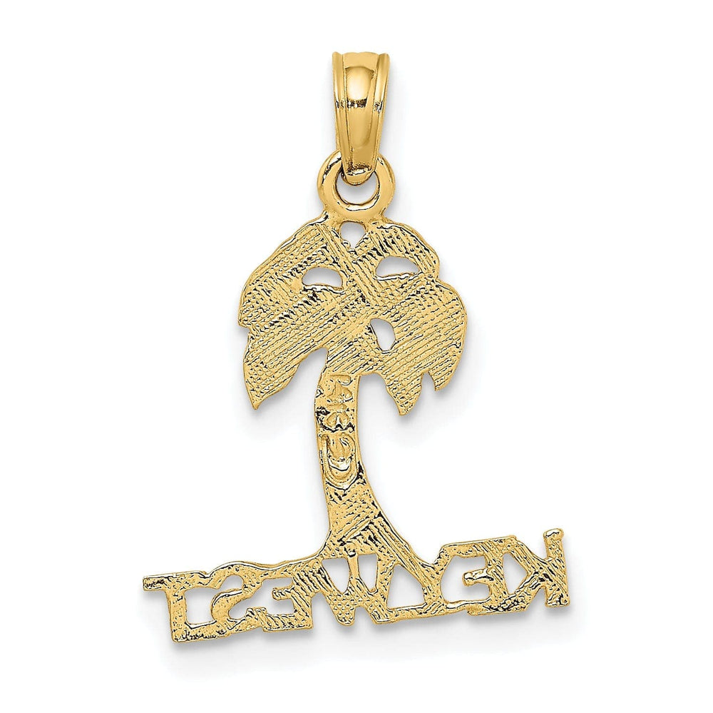 Lovely Rita's Pendants & Charms 14K Yellow Gold KEY WEST Banner Under Palm Tree Pendant