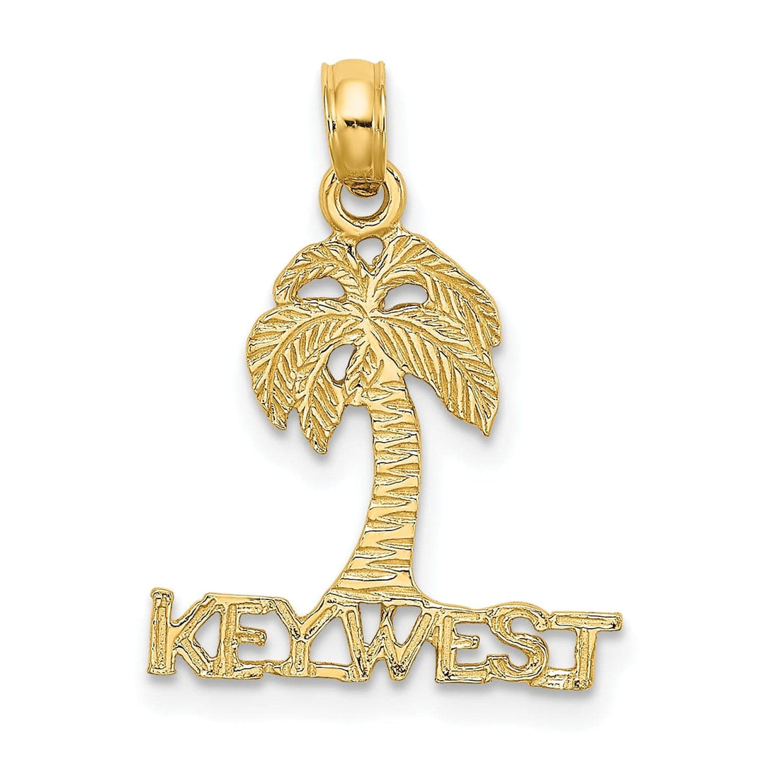 Lovely Rita's Pendants & Charms 14K Yellow Gold KEY WEST Banner Under Palm Tree Pendant