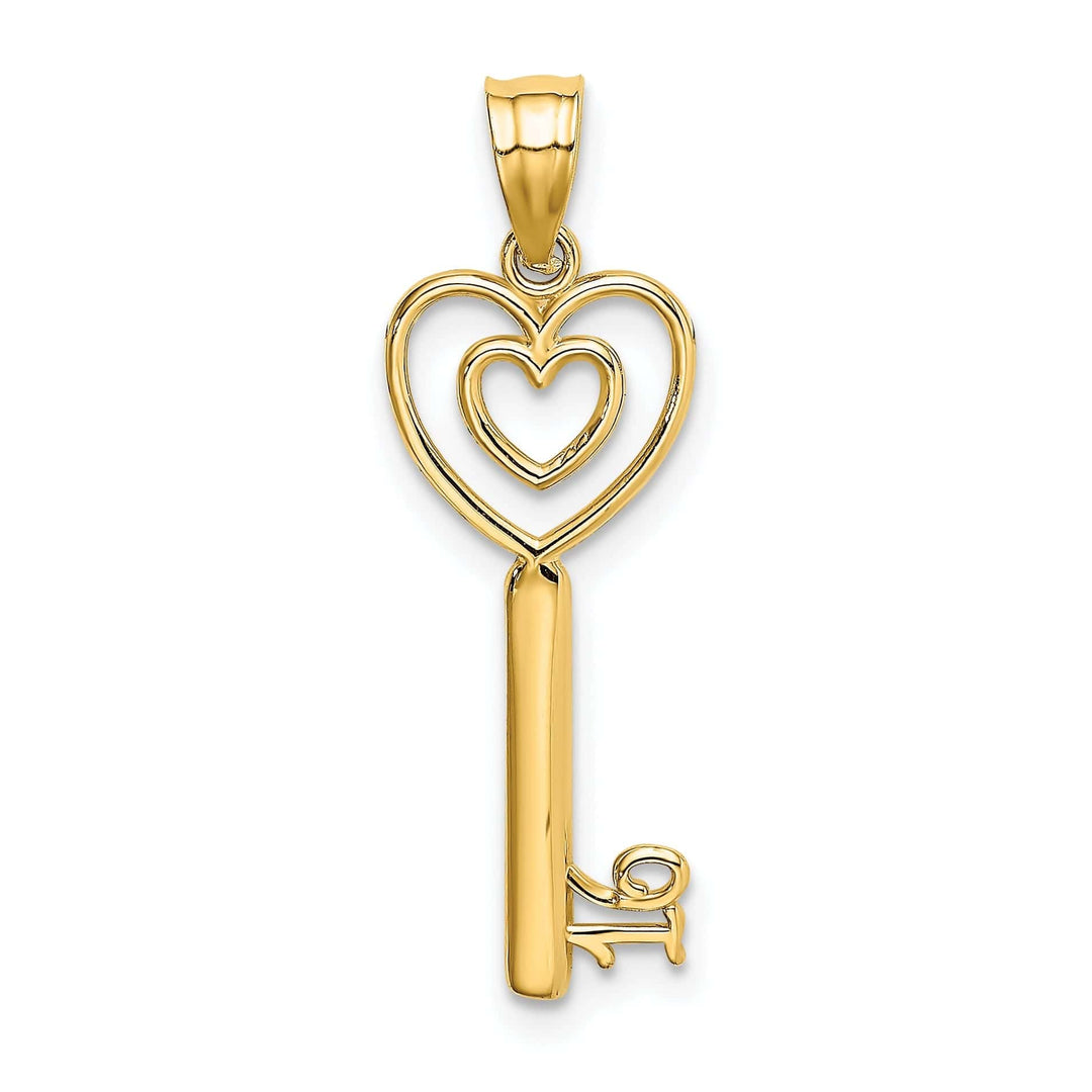 Lovely Rita's Pendants & Charms 14K Yellow Gold Key with Heart Design Sweet 16  Charm Pendant