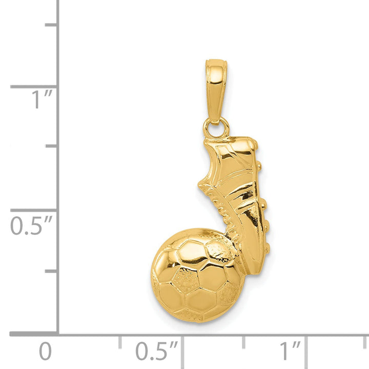 Lovely Rita's Pendants & Charms 14k Yellow Gold Kicking Soccer Ball Pendant