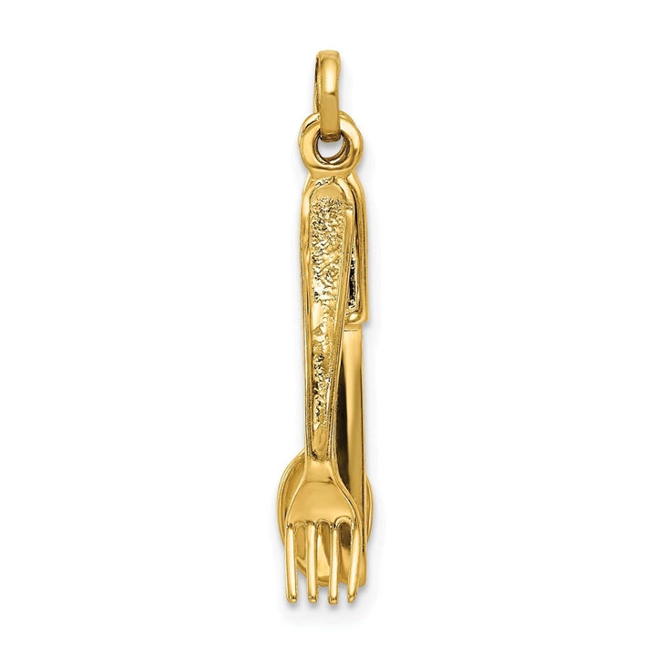 Lovely Rita's Pendants & Charms 14k Yellow Gold Knife Fork and Spoon Pendant