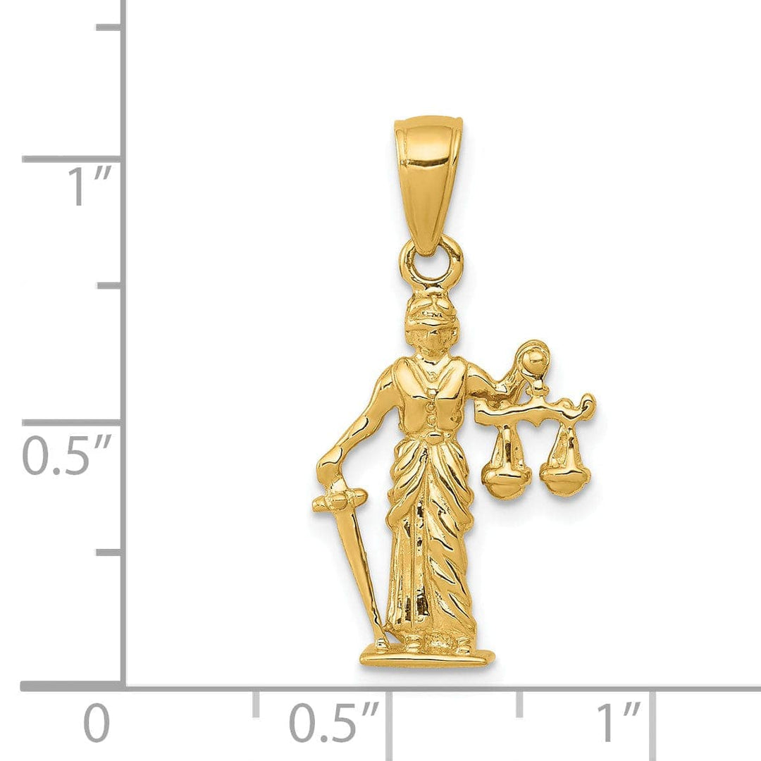 Lovely Rita's Pendants & Charms 14k Yellow Gold Lady of Justice Scales Pendant
