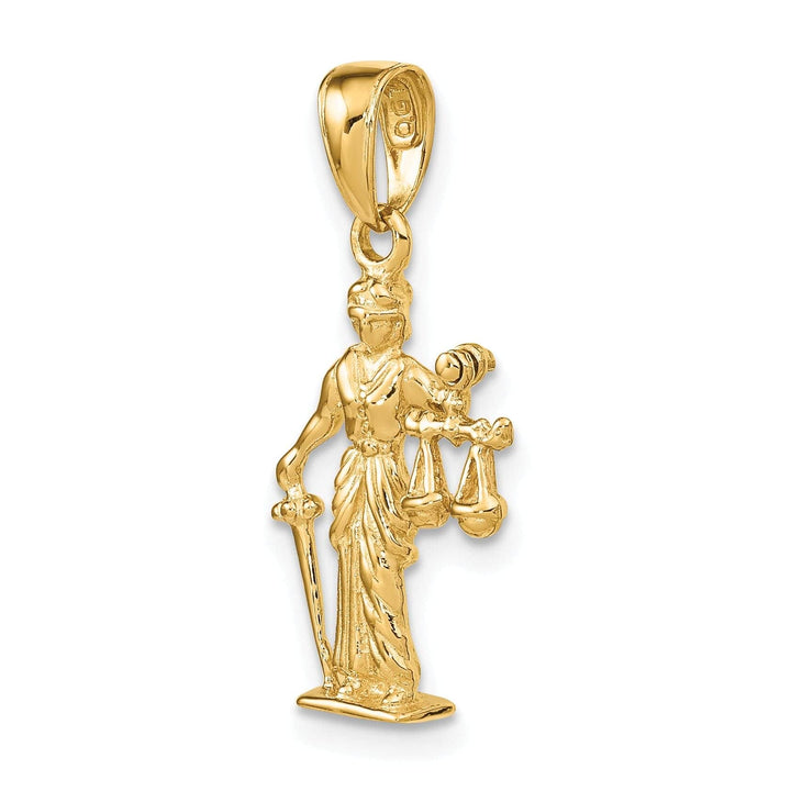 Lovely Rita's Pendants & Charms 14k Yellow Gold Lady of Justice Scales Pendant
