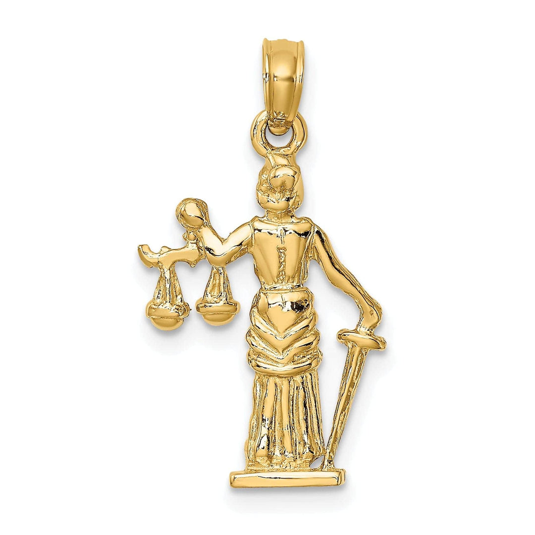 Lovely Rita's Pendants & Charms 14k Yellow Gold Lady of Justice Scales Pendant