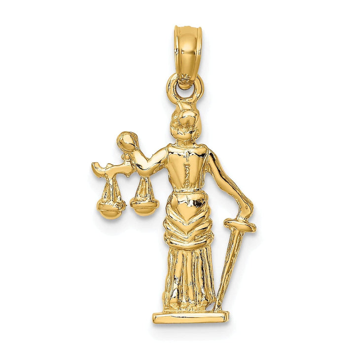 Lovely Rita's Pendants & Charms 14k Yellow Gold Lady of Justice Scales Pendant