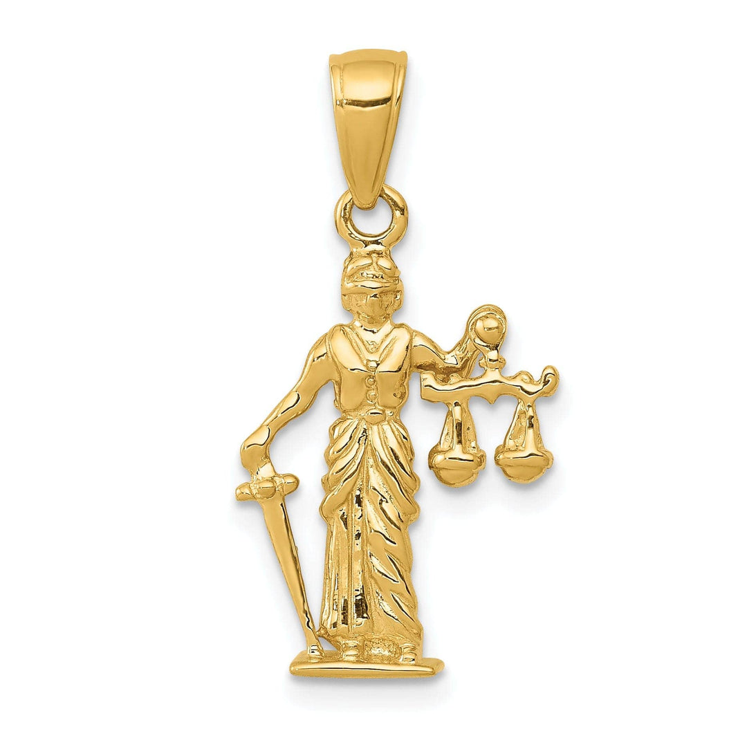 Lovely Rita's Pendants & Charms 14k Yellow Gold Lady of Justice Scales Pendant