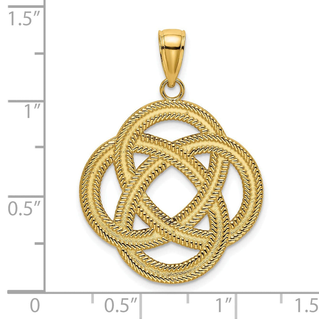 Lovely Rita's Pendants & Charms 14K Yellow Gold Large Celtic Eternity Knot Circle Pendant