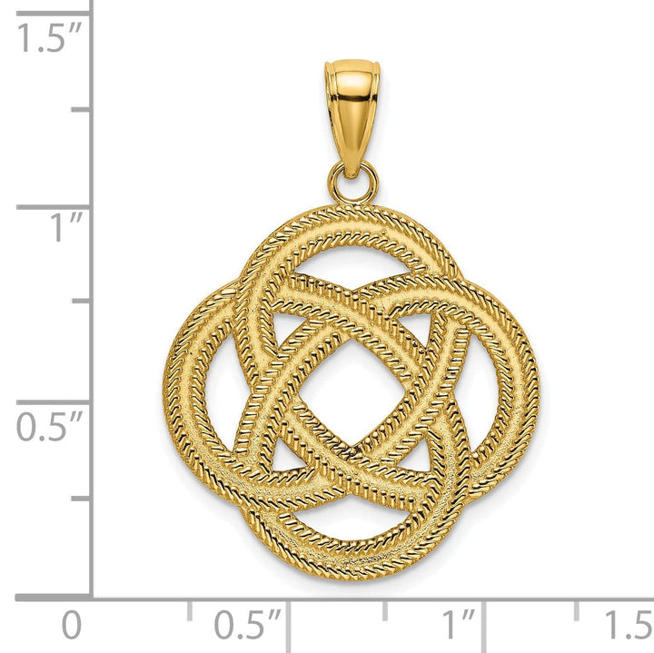 Lovely Rita's Pendants & Charms 14K Yellow Gold Large Celtic Eternity Knot Circle Pendant