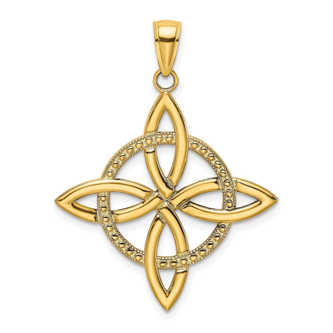 Lovely Rita's Pendants & Charms 14k Yellow Gold Large Celtic Eternity Knot Design Pendant