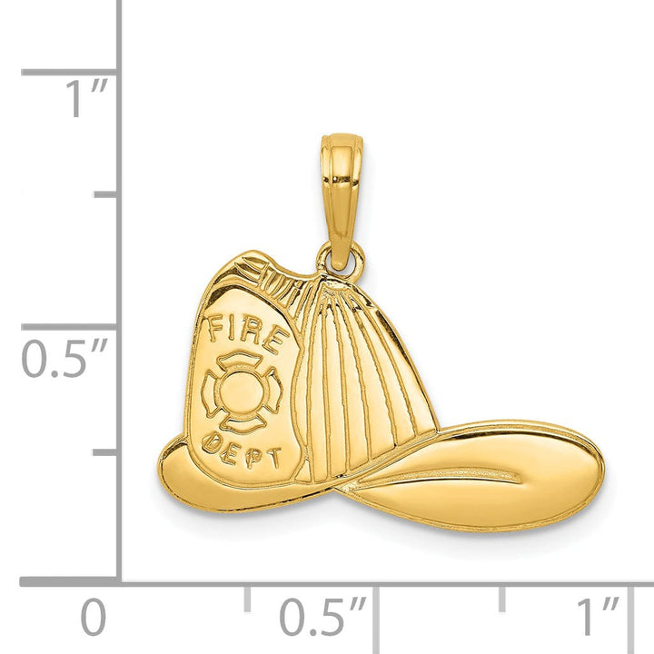 Lovely Rita's Pendants & Charms 14k Yellow Gold Large Firefighter Hat Pendant