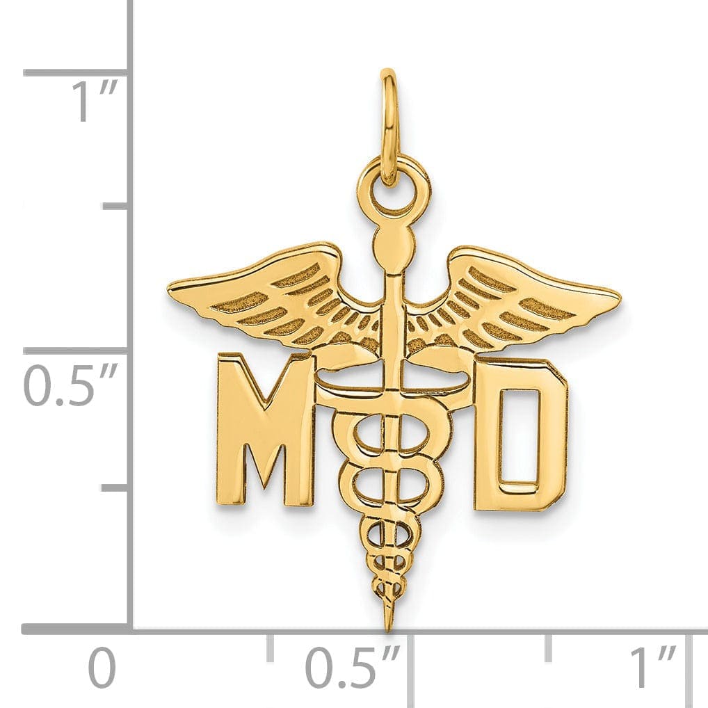 Lovely Rita's Pendants & Charms 14k Yellow Gold Large M.D. Caduceus Pendant