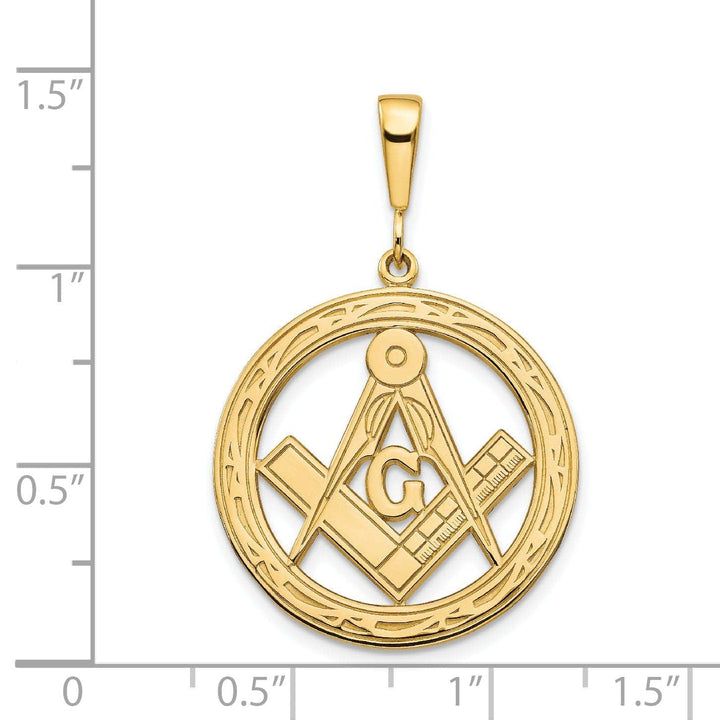Lovely Rita's Pendants & Charms 14k Yellow Gold Large Masonic Charm Pendant
