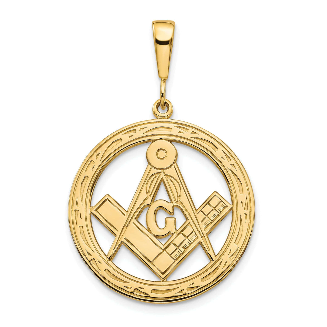 Lovely Rita's Pendants & Charms 14k Yellow Gold Large Masonic Charm Pendant