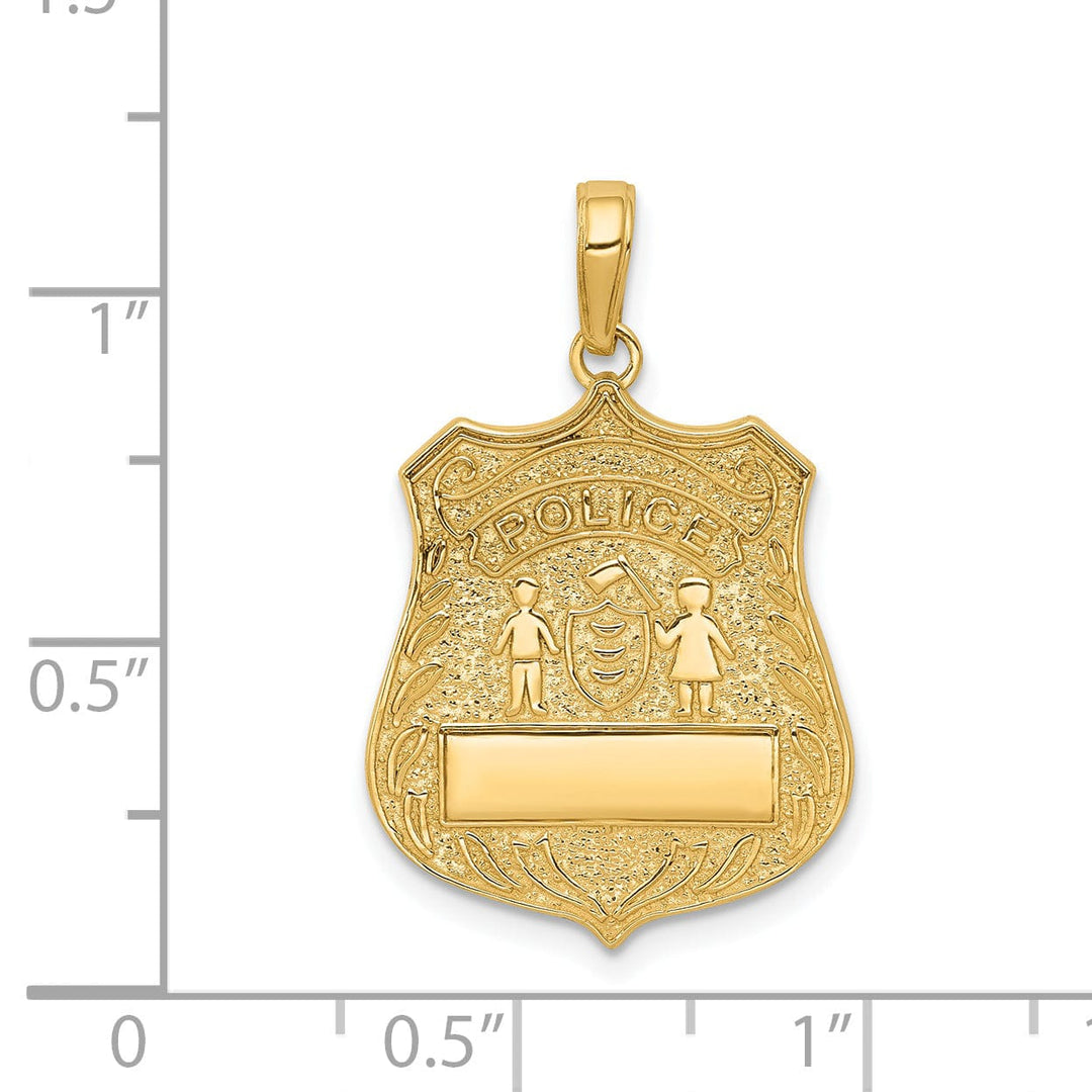 Lovely Rita's Pendants & Charms 14k Yellow Gold Large Police Badge Pendant