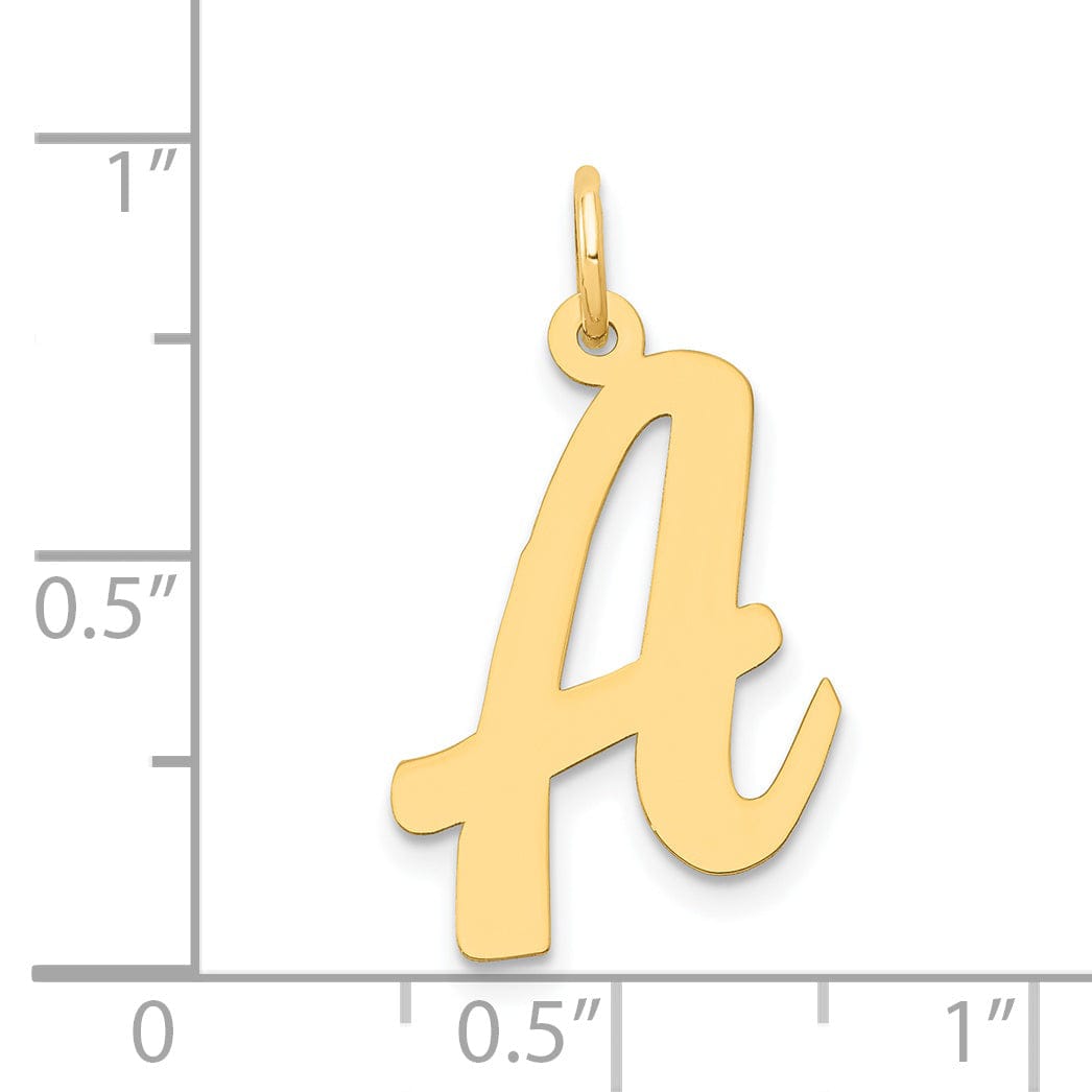 Lovely Rita's Pendants & Charms 14K Yellow Gold Large Size Fancy Script Design Letter A Initial Pendant