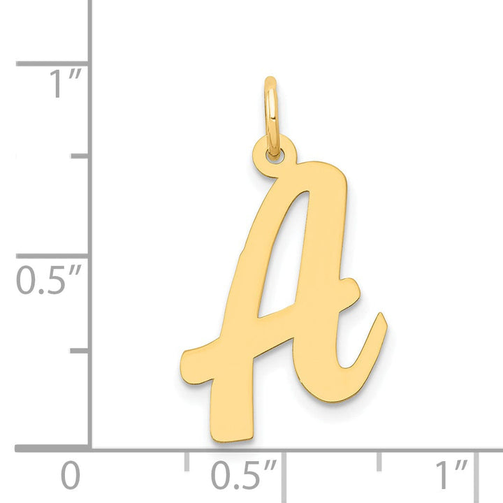 Lovely Rita's Pendants & Charms 14K Yellow Gold Large Size Fancy Script Design Letter A Initial Pendant