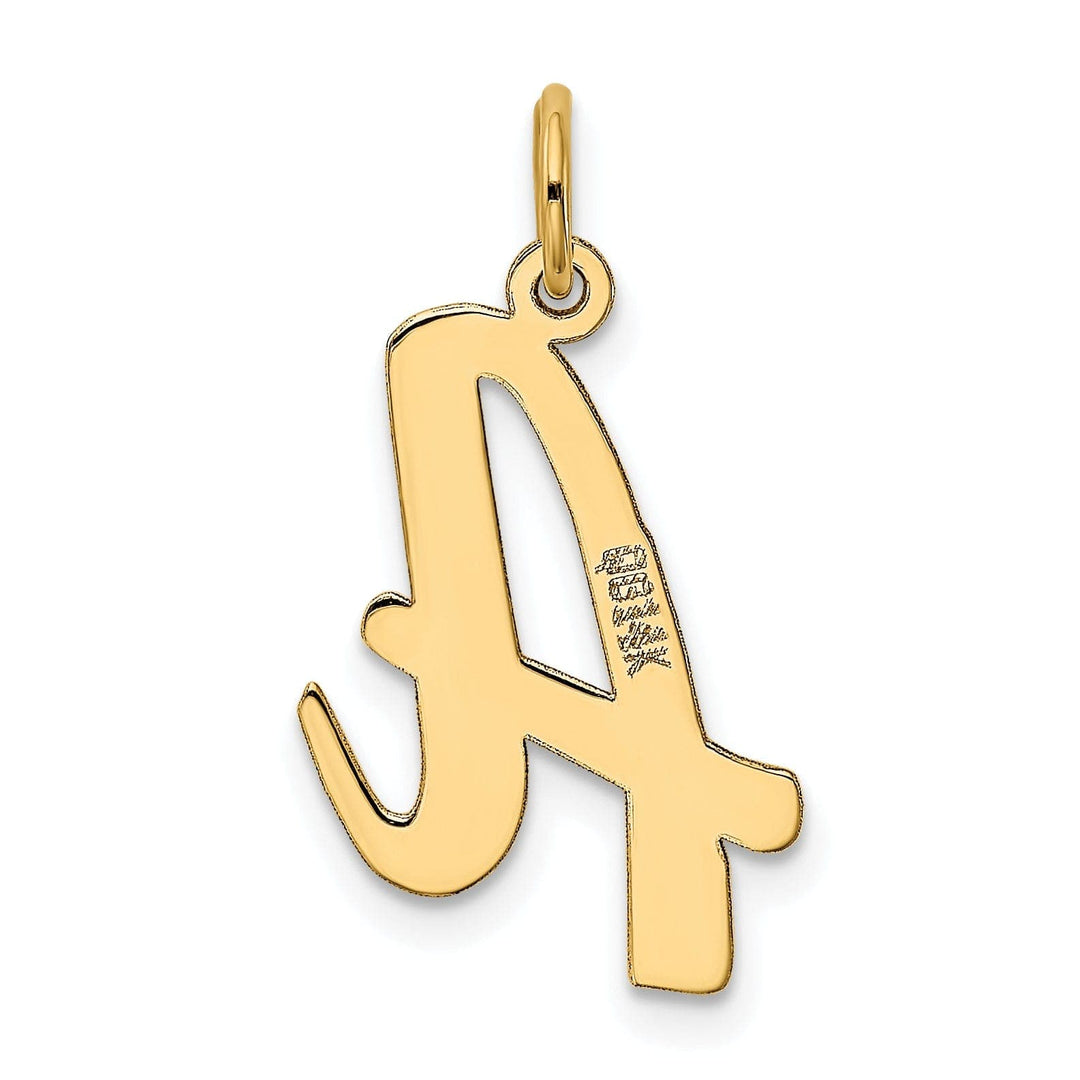 Lovely Rita's Pendants & Charms 14K Yellow Gold Large Size Fancy Script Design Letter A Initial Pendant