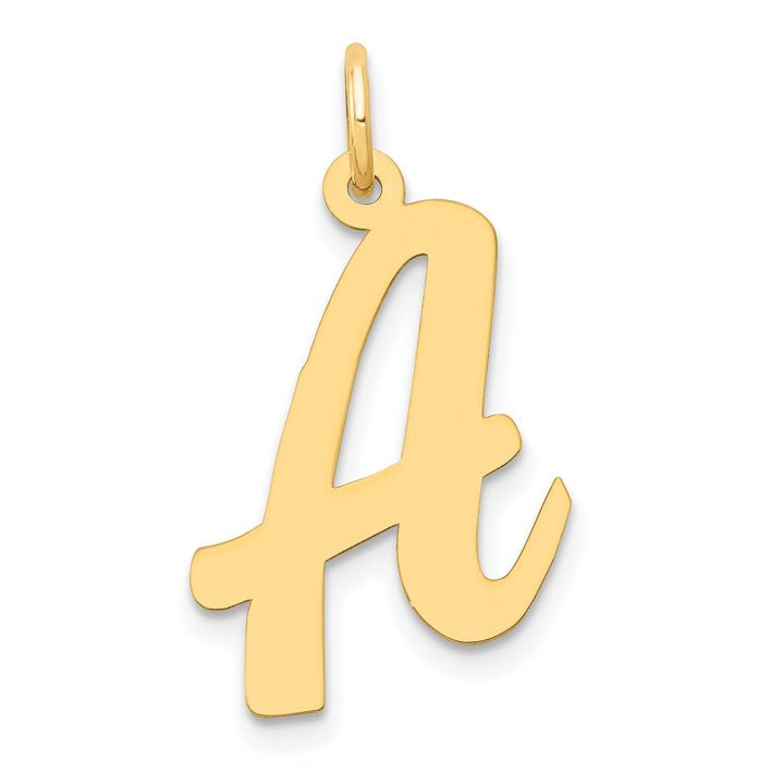 Lovely Rita's Pendants & Charms 14K Yellow Gold Large Size Fancy Script Design Letter A Initial Pendant