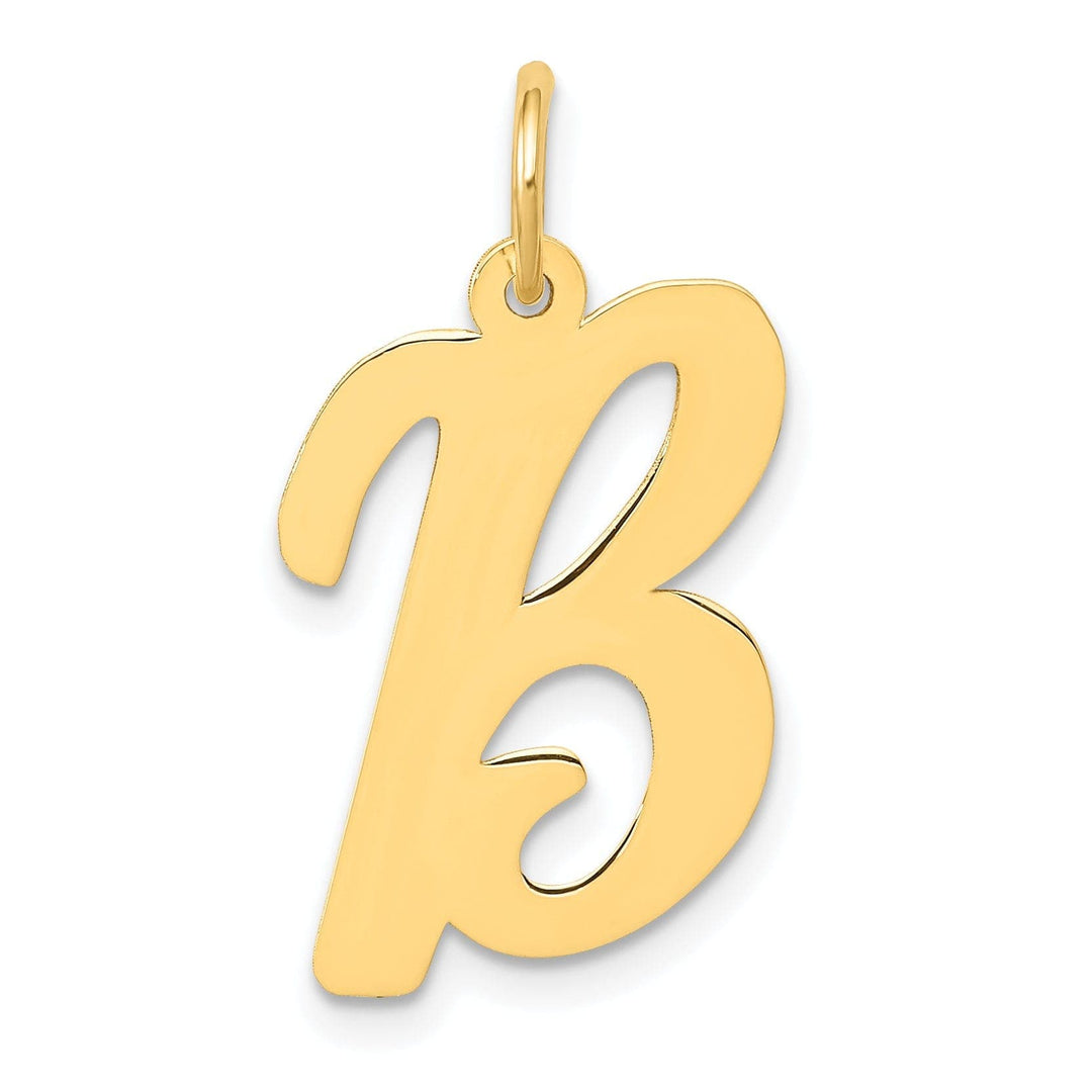 Lovely Rita's Pendants & Charms 14K Yellow Gold Large Size Fancy Script Design Letter B Initial Pendant